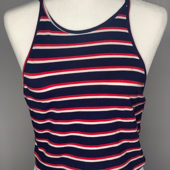Racerback STRIPED Crop Top - Picture 2 of 4